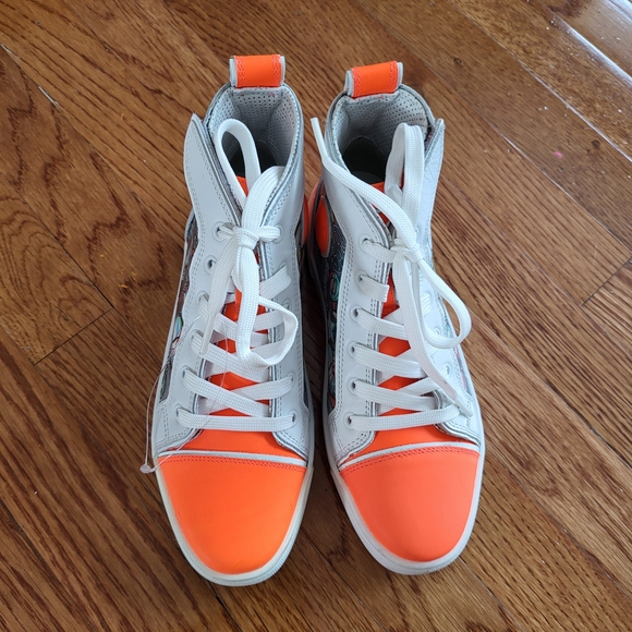 Christian Louboutin Kids Sneakers - Orange, White, and Red - Picture 4 of 11